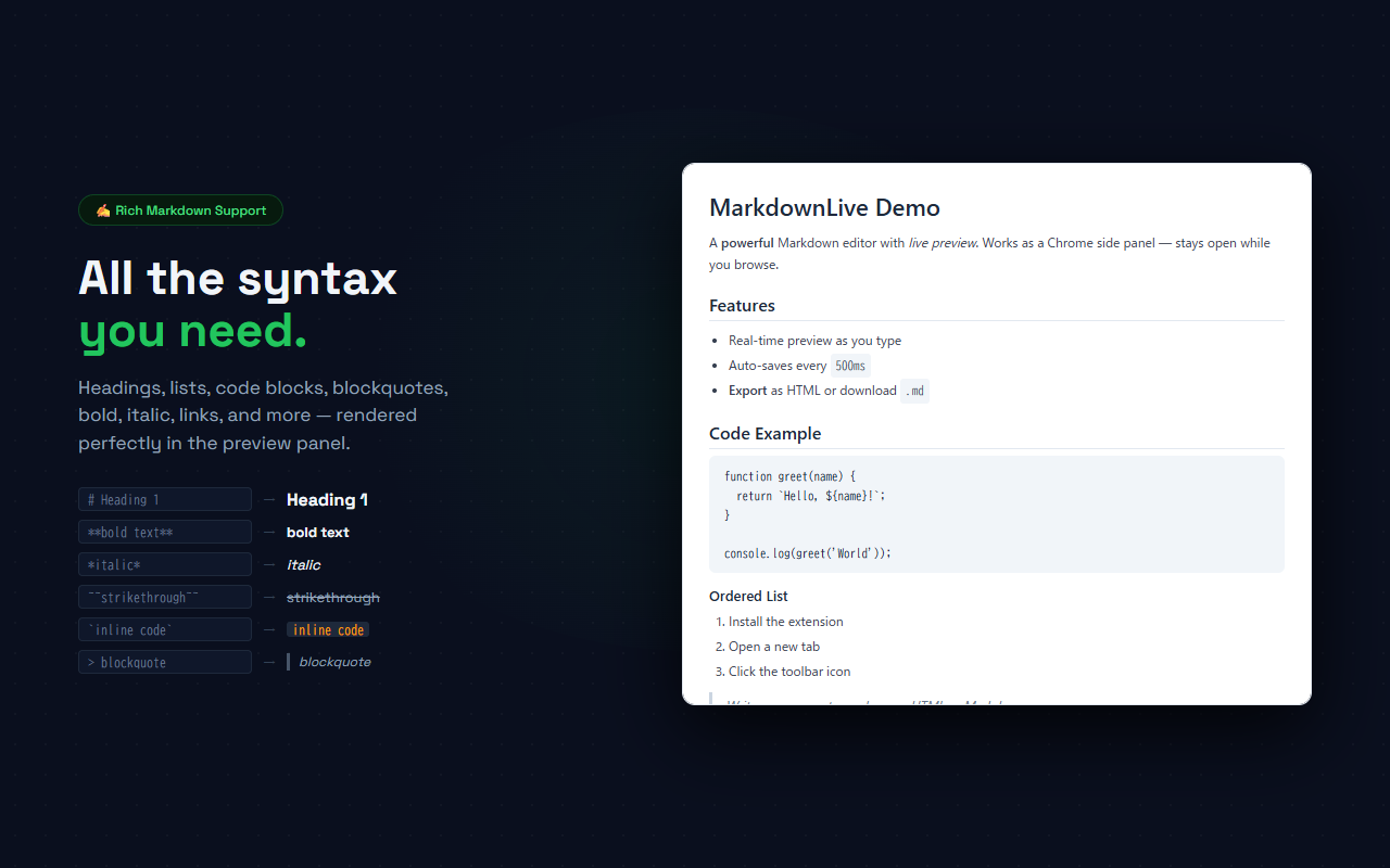 MarkdownLive screenshot 2