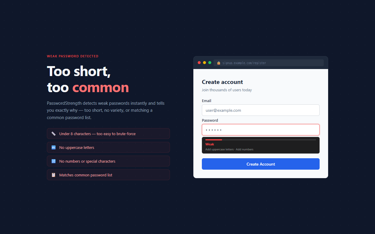 PasswordStrength screenshot 1