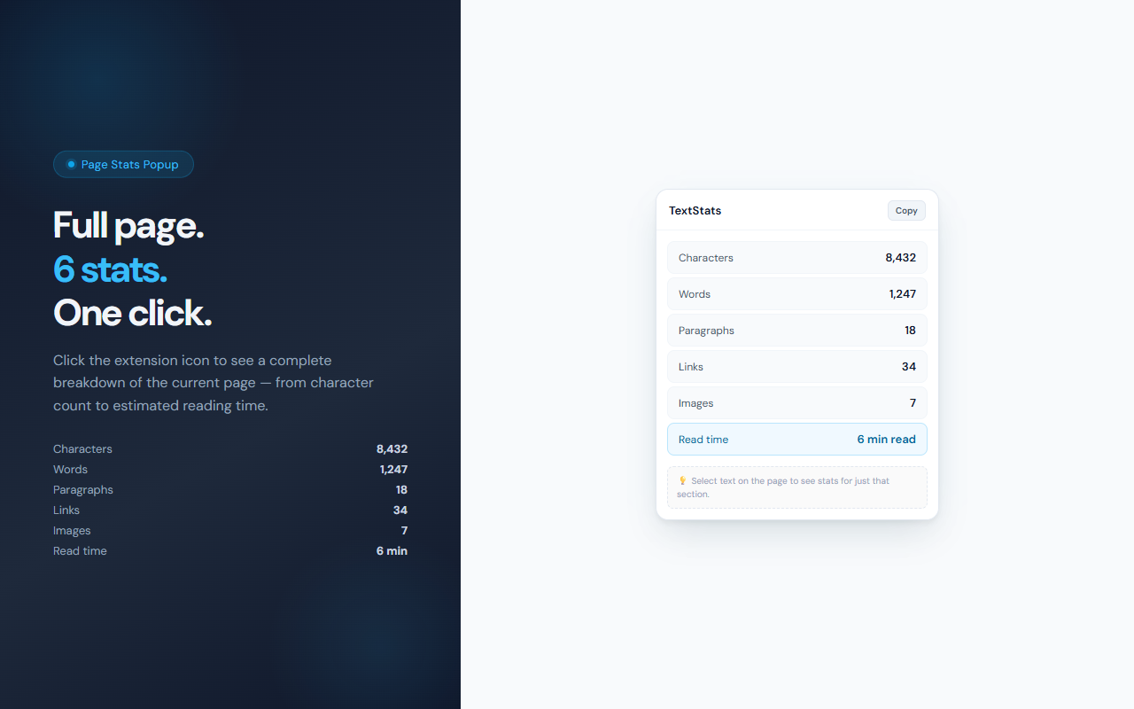 TextStats screenshot 2